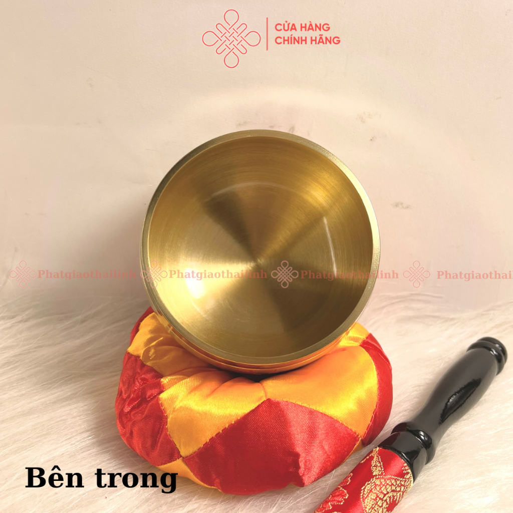 Bộ Chuông Mõ Đài Loan 3in , Chuông Vành Vàng Chữ Phật Và Mõ Long Não - Cửa Hàng Phật Giáo Thái Linh