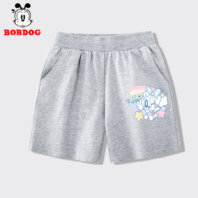 Quần đùi bé gái BOBDOG, quần đùi trẻ em in hình ngộ nghĩnh chất liệu da cá cạp chun co dãn cho bé BQ07