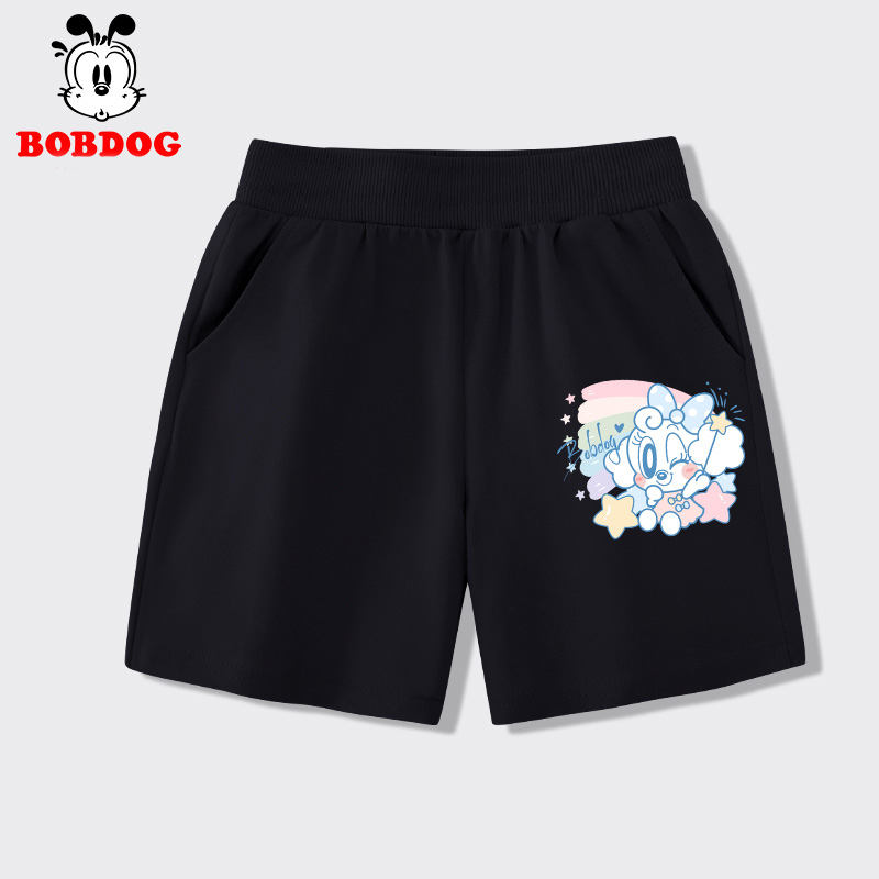 Quần đùi bé gái BOBDOG, quần đùi trẻ em in hình ngộ nghĩnh chất liệu da cá cạp chun co dãn cho bé BQ07