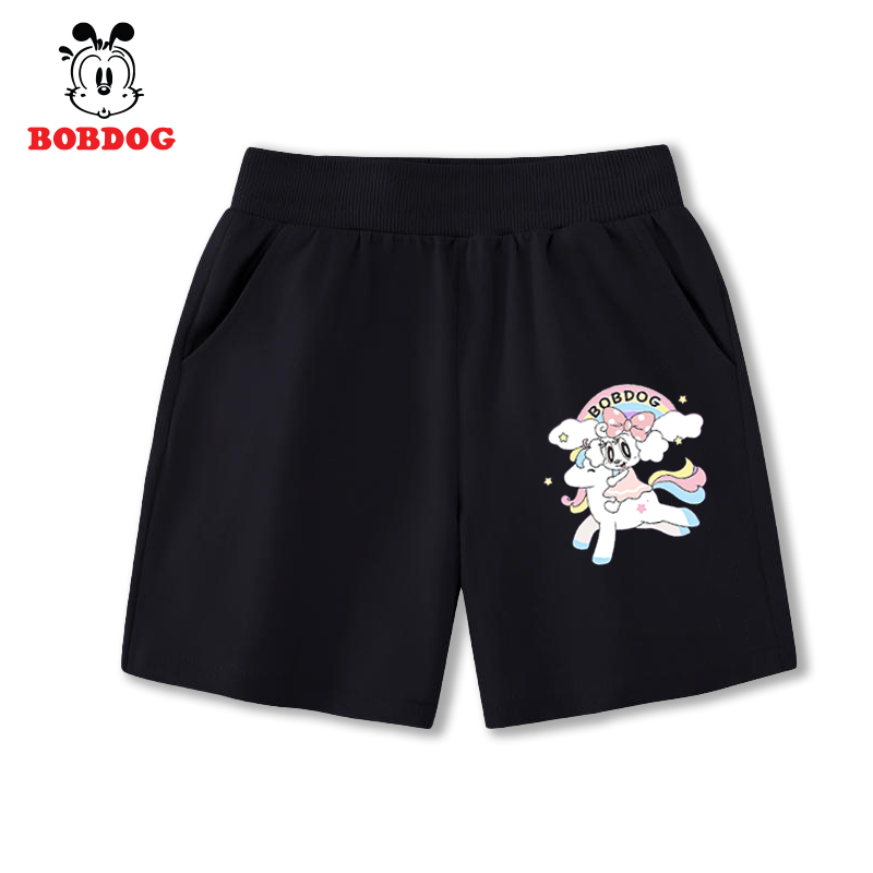 Quần đùi bé gái BOBDOG, quần đùi trẻ em in hình ngộ nghĩnh chất liệu da cá cạp chun co dãn cho bé BQ07