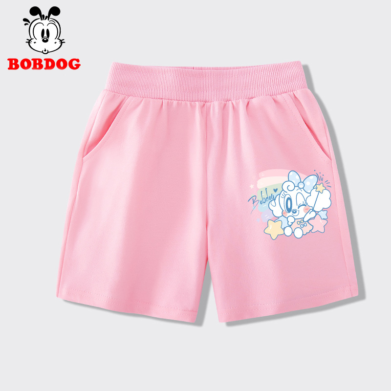 Quần đùi bé gái BOBDOG, quần đùi trẻ em in hình ngộ nghĩnh chất liệu da cá cạp chun co dãn cho bé BQ07