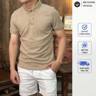 Áo polo phối gân tổ ong polo pleasure, chất liệu thun tổ ong thoáng mát, co giãn, thấm hút tốt
