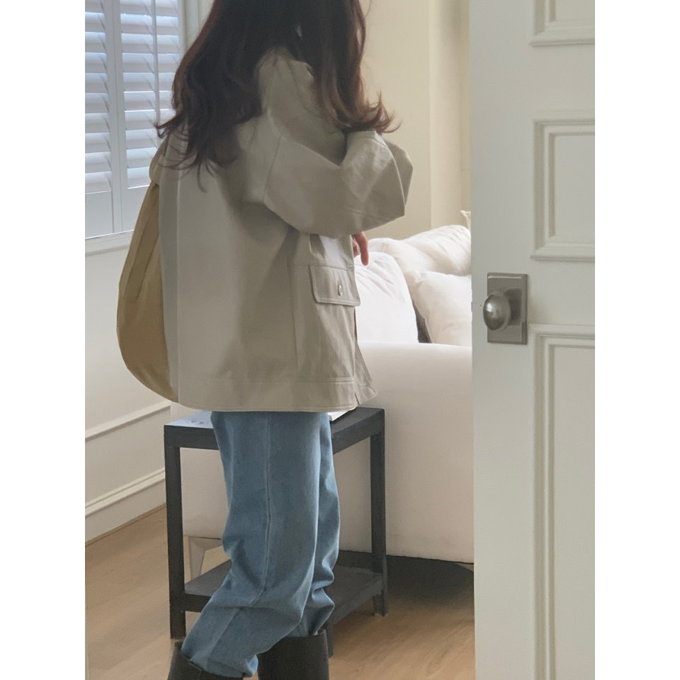 Áo khoác da nữ MUS cài khuy chất liệu da cao cấp dáng ngắn phong cách Hàn Quốc 14 | BigBuy360 - bigbuy360.vn