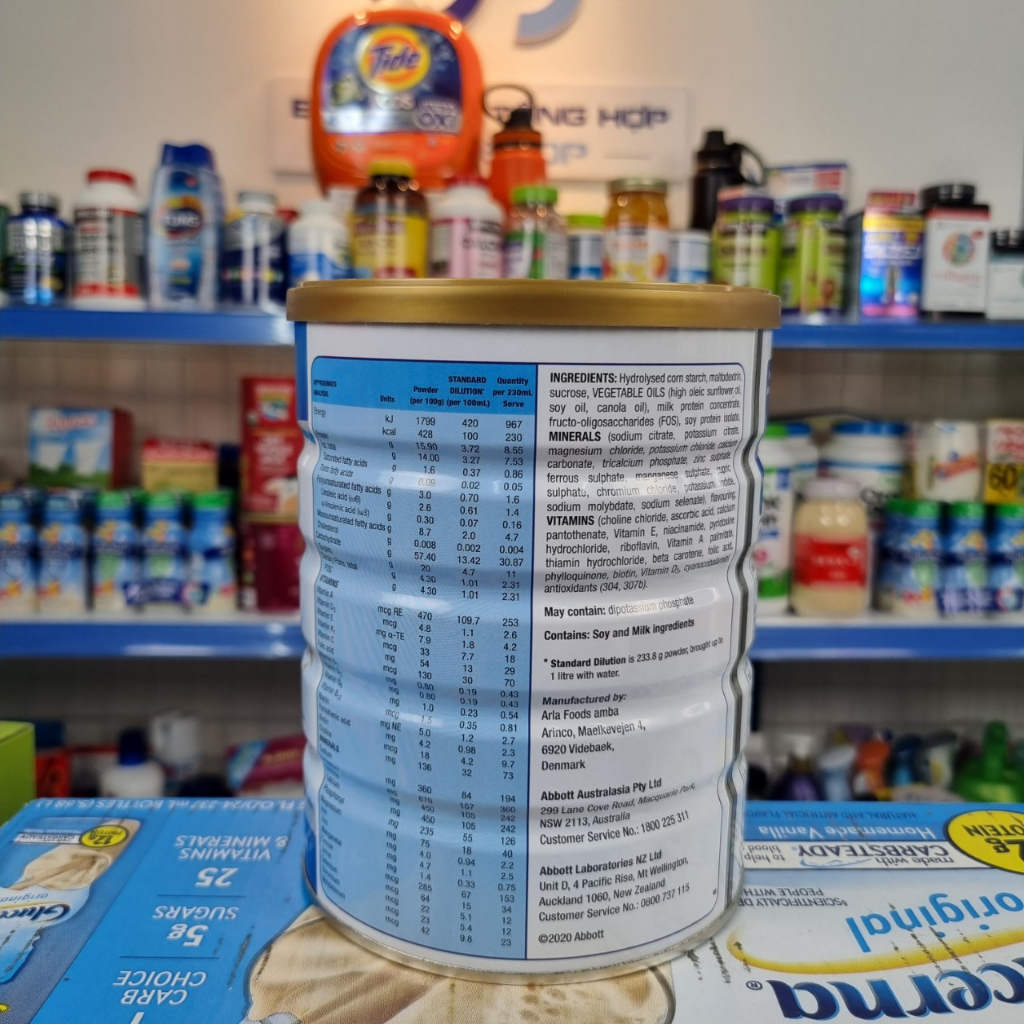 Sữa bột ensure ÚC hương vanilla hộp 850g