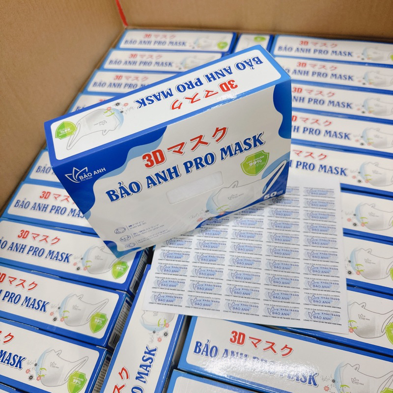 200 Chiếc Khẩu Trang 3D Mask Bảo Anh Pro Mask Chính Hãng