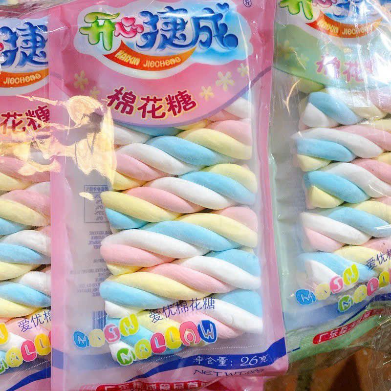 Sale hsd tháng 3/2024) 1 túi kẹo bông marshmallow cây xoắn siêu ngon
