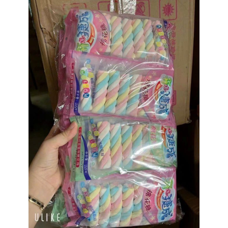Sale hsd tháng 3/2024) 1 túi kẹo bông marshmallow cây xoắn siêu ngon