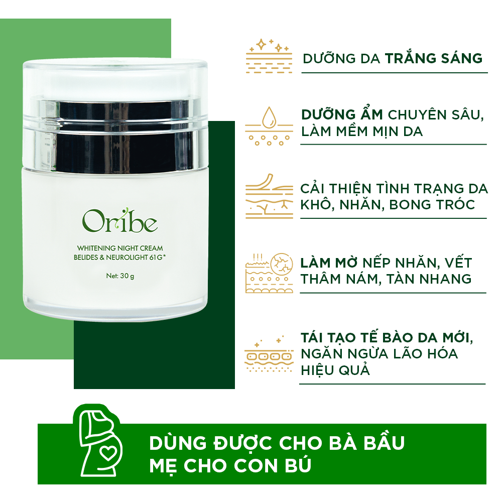 [MUA 1 TẶNG 4] Bộ Đôi Sản Phẩm Dưỡng Trắng Da Ngày Và Đêm Oribe - Giúp Dưỡng Ẩm, Trắng Da, Chống Lão Hóa, Mờ Nám