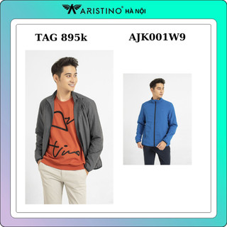 Áo khoác gió nam 2 lớp aristino bo gấu áo tay ajk001w9