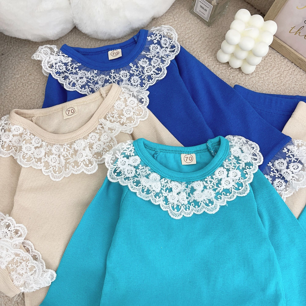 Bộ Quần Áo Thu Đông Dài Tay Cho Bé Gái Chất Len Tăm Mềm Mịn Co Dãn Hàng QCCC Mã 908