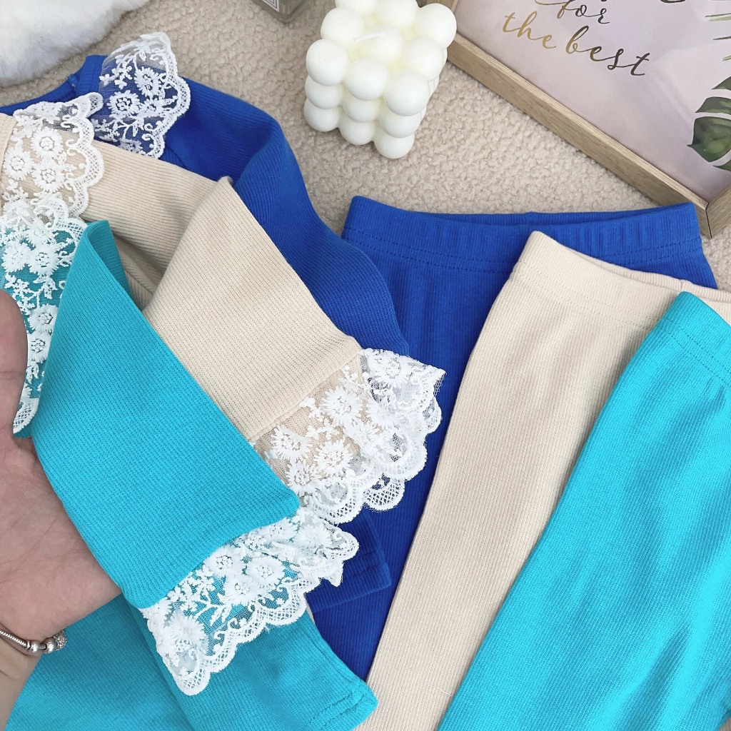 Bộ Quần Áo Thu Đông Dài Tay Cho Bé Gái Chất Len Tăm Mềm Mịn Co Dãn Hàng QCCC Mã 908