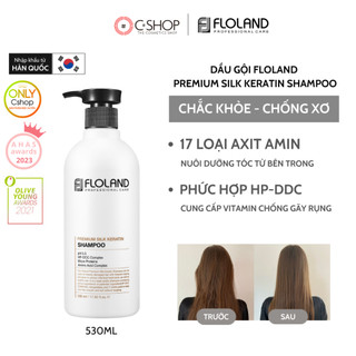 [ Phục Hồi Tóc] Dầu gội giảm hư tổn FLOLAND PREMIUM SILK KERATIN SHAMPOO suông mượt, chắc khòe, bồng bềnh