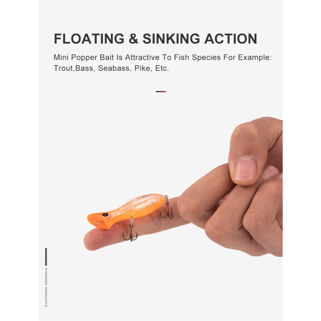 Mồi câu cá giả siêu nhạy pop mini PO - 50 kingdom HKN Fishing