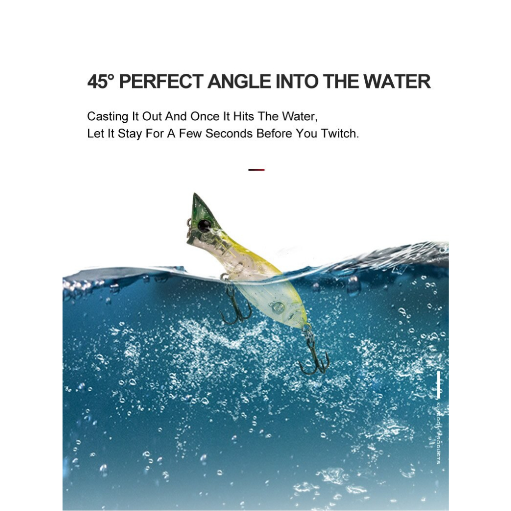 Mồi câu cá giả siêu nhạy pop mini PO - 50 kingdom HKN Fishing