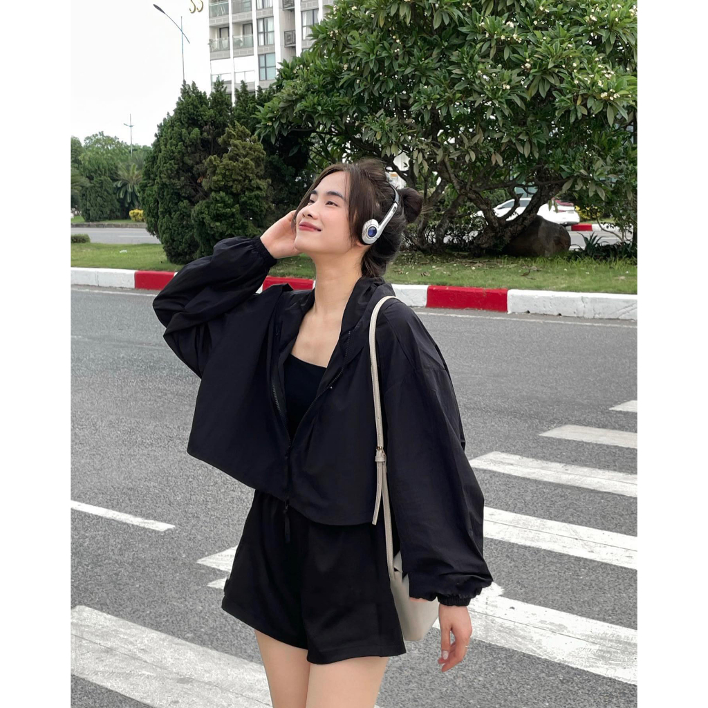 Áo khoác gió nữ dáng ngắn, áo khoác gió thu đông nữ có mũ from_girls - AK21