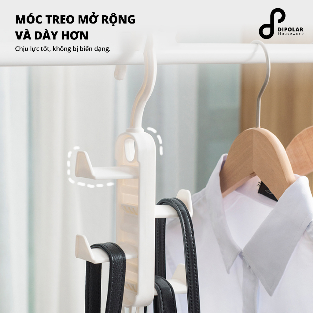 Móc Treo Đồ Gắn Tủ Quần Áo Đa Năng DIPOLAR Có Điểu Chỉnh Tiết Kiệm Không Gian Chịu Lực Tốt - DMTD01