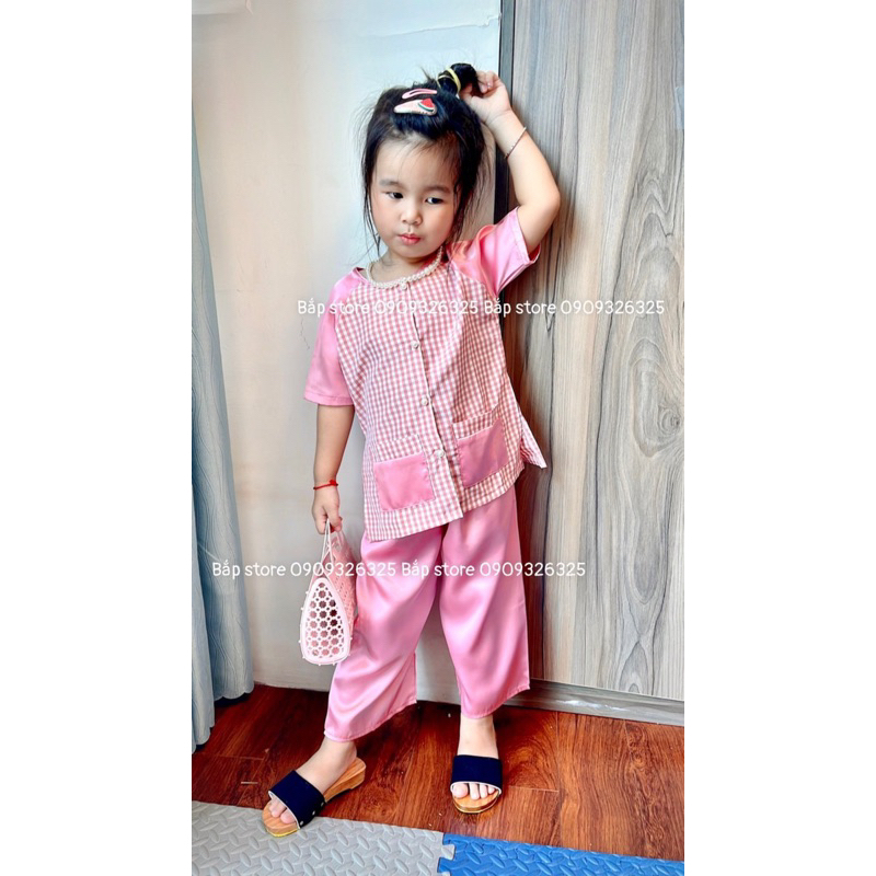 Bộ bà ba lụa bé trai bé gái KHÔNG kèm khăn