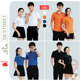 Áo thun có cổ nam nữ phông trơn polo tay ngắn cổ trụ bẻ thun cá sấu mè mát mẻ nhiều màu đủ size | SGSTORE1