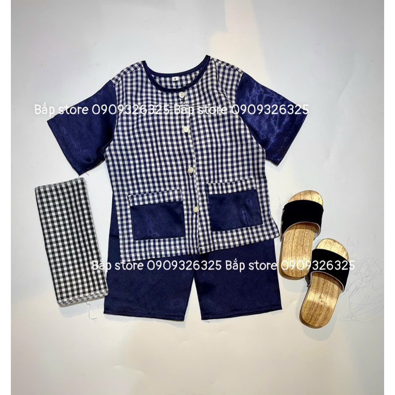 Bộ bà ba lụa bé trai bé gái KHÔNG kèm khăn