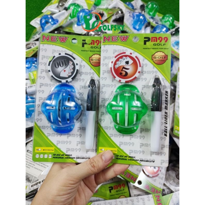 Bộ bút kẻ line bóng golf kèm mark đặt bóng PM99, phụ kiện kẻ line bóng golf sắc nét