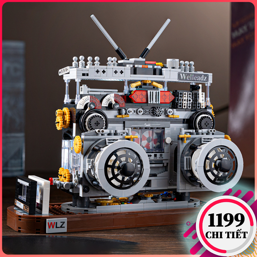 [1199 Chi Tiết] Mô hình lắp ráp Lego Đài Phát Thanh Radio, đồ chơi lắp ráp Lego Đài cassette phong cách cổ điển