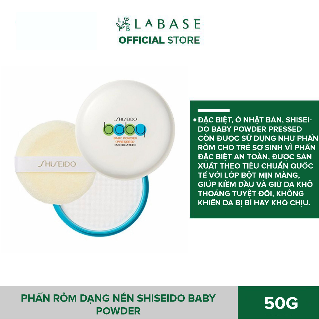 Phấn rôm dạng nén Shiseido Baby Powder 50g