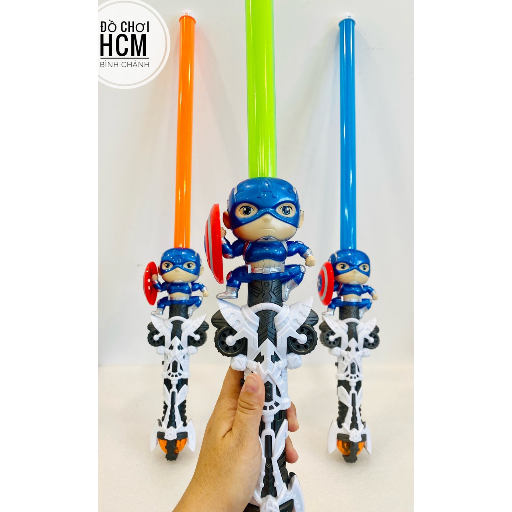 Đồ chơi trẻ em thanh kiếm lazer siêu anh hùng Marvel người nhện Spider man, Captain American