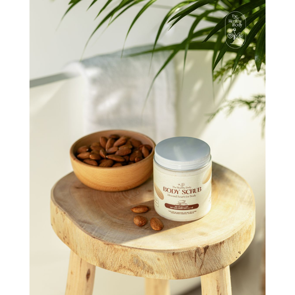 Tẩy Tế Bào Chết Body Gạo & Hạnh Nhân 500g The Healthy Body Giúp Dưỡng Trắng Da Toàn Thân, Giảm Mụn Mờ Thâm