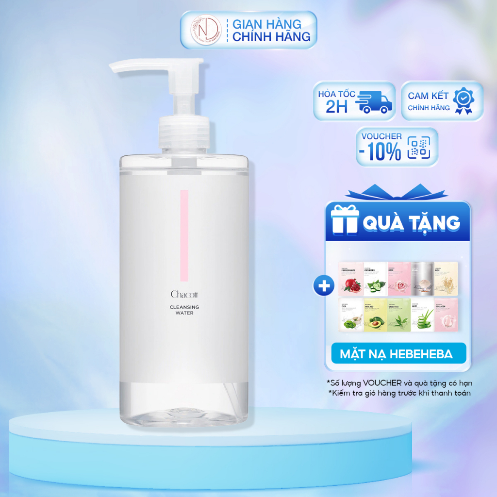 Nước tẩy trang Chacott cho da nhạy cảm, da dầu mụn 500ml