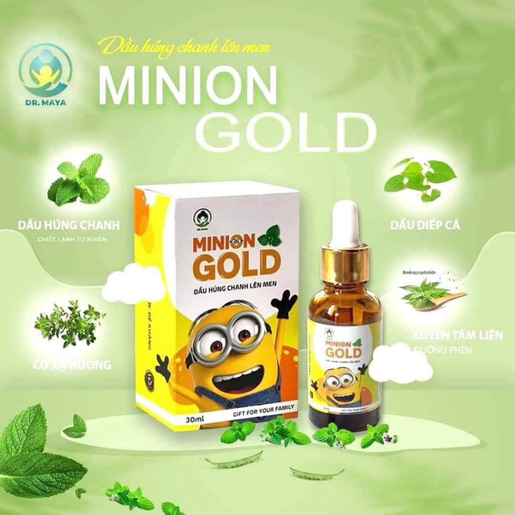 Tinh Dầu Húng Chanh Minion Chiết Xuất Thảo Dược Tăng Đề Kháng Tự Nhiên, Giảm Ho Cho Bé