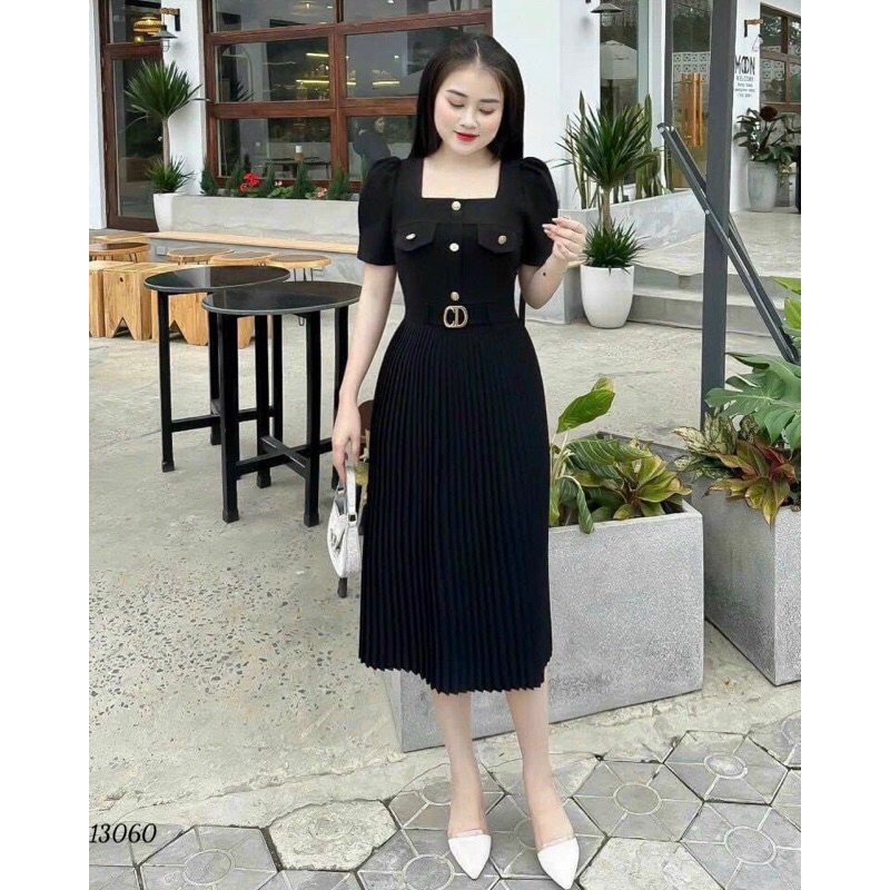 Đầm dự tiệc, công sở váy xoè dập li M/L/XL/2XL