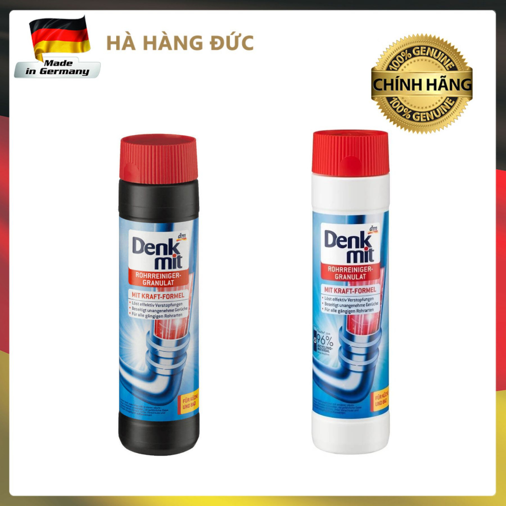 Bột thông cống Denkmit 600gr cực mạnh, xóa tan nỗi lo về tắc cống do tóc rụng dầu mỡ, nhập Đức