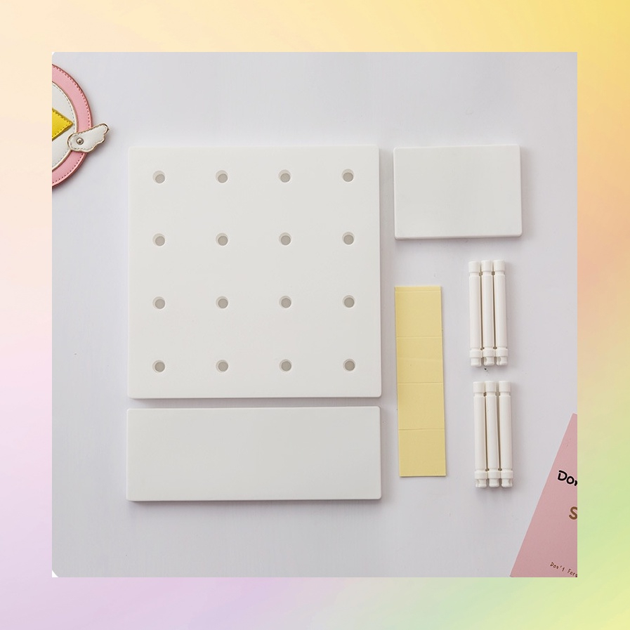 Bảng Pegboard giá treo dụng cụ và trang trí tường bằng nhựa phong cách Hàn Quốc