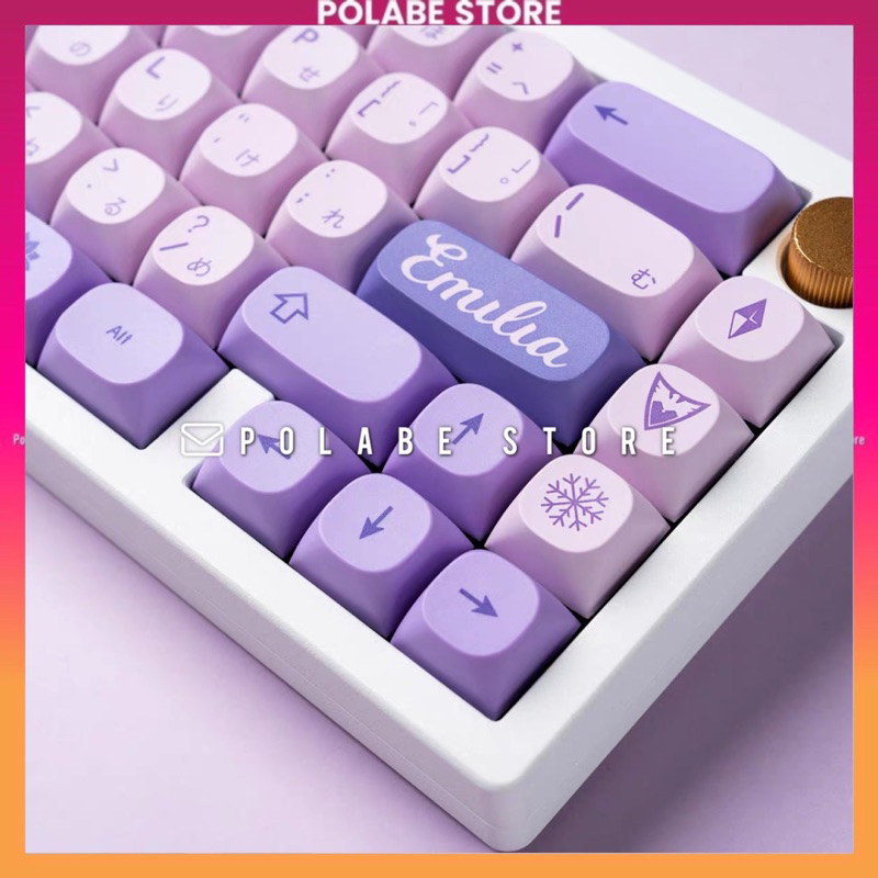 Keycap Frost Witch Emilia MA Profile PBT Dyesub bàn phím cơ cao cấp Keycap GMK Clone CMK Aifei DaYe - Polabe Store