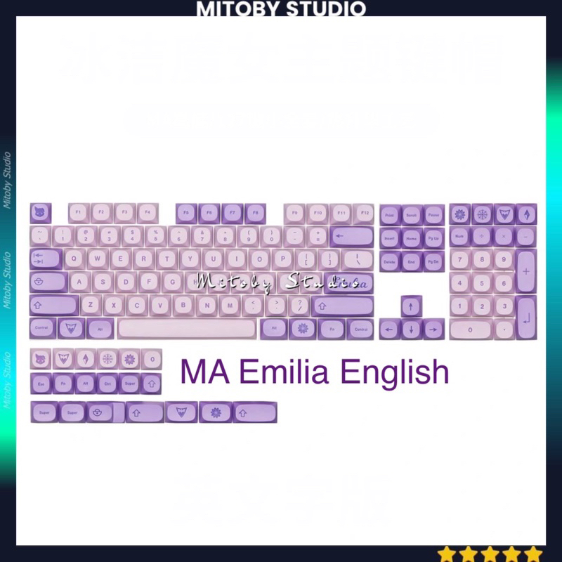 Keycap MA Frost Witch Emilia Profile chất liệu PBT dyesub dùng trên nhiều layout bàn phím cơ - Mitoby Studio