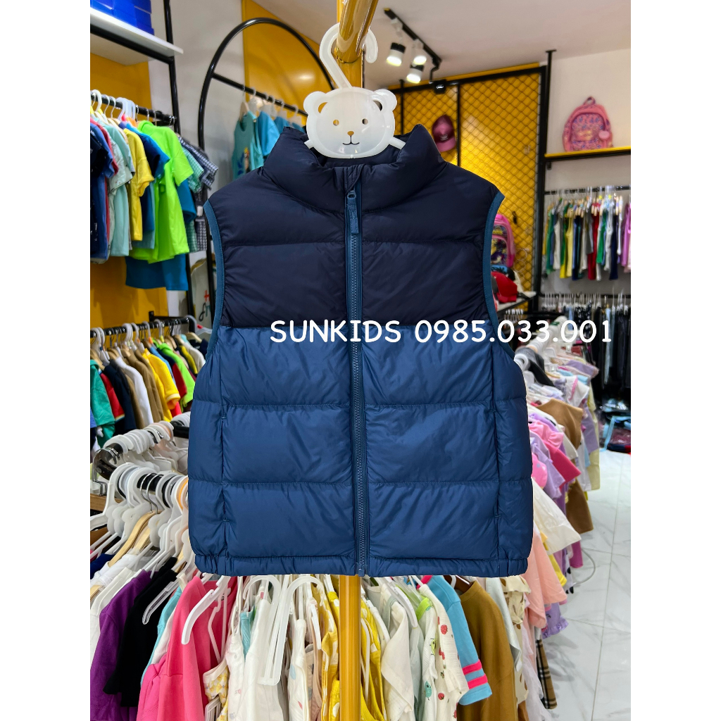 Áo gile phao lông vũ Uni phối màu