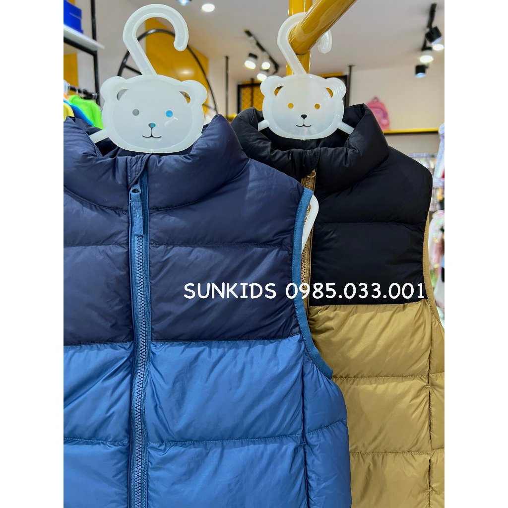 Áo gile phao lông vũ Uni phối màu