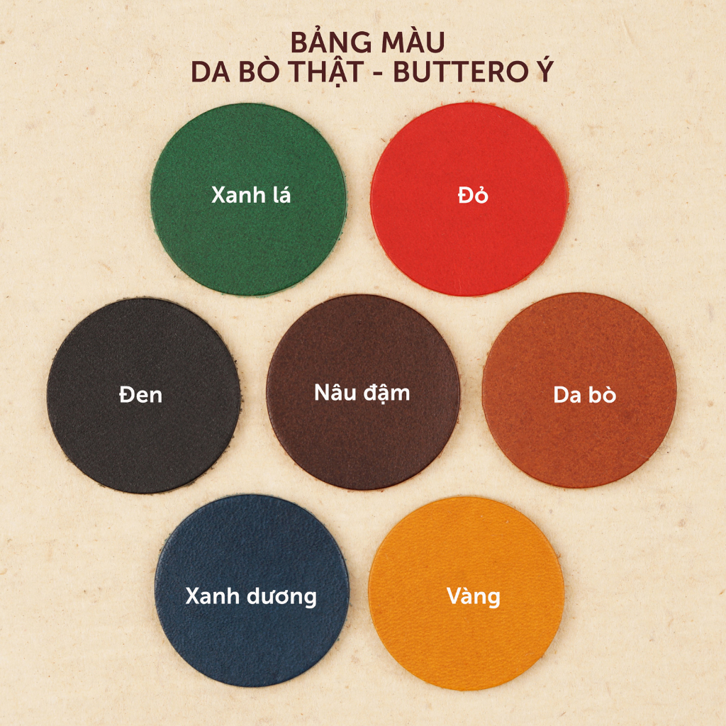 Thẻ tên riêng Macaws - da bò thật Buttero Ý