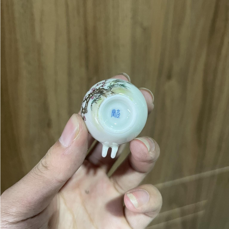 Cóng sứ chim khuyên ,hút mật hàng Cửu Chính Đường vẽ thủ công gắn sẵn tai