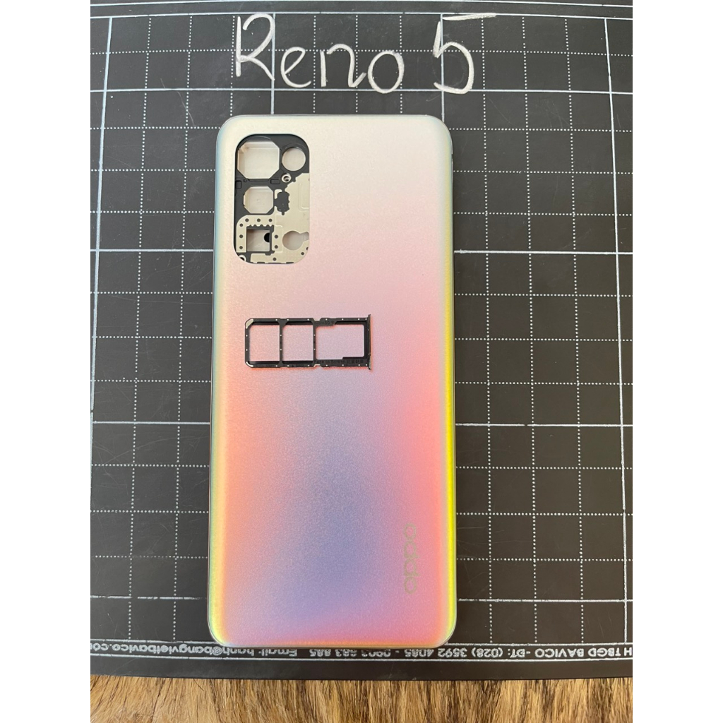 Bộ vỏ thay thế Oppo Reno 5 kèm khay sim + kính camera
