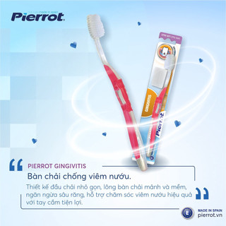 Bàn chải đánh răng siêu mềm mảnh pierrot gingivitis hỗ trợ chăm sóc viêm nướu hiệu quả