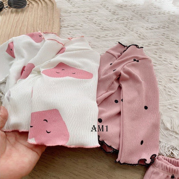 Đồ bộ bé gái dài tay QATE776 TB69 - đồ bộ tăm thu đông quần áo trẻ em TB373