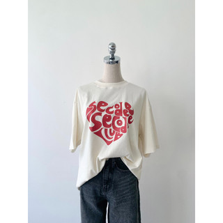 Áo thun realove trắng in nổi, áo thun form rộng scl " secodee club" | riro top |secodee