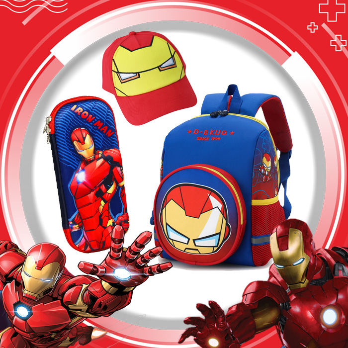 [Iron Man] Dành cho bé đam mê siêu anh hùng Iron Man - Người Sắt Balo, Nón, Bóp Viết 3D