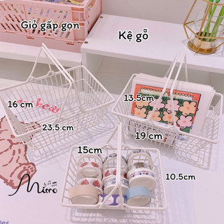 Giỏ đựng đồ bằng sắt màu trắng, giỏ decor trang trí nhà cửa, giỏ đựng chụp mỹ phẩm đa năng tiện dụng