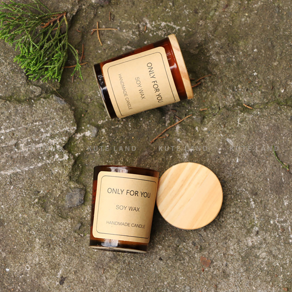 Nến thơm Only For You nắp gỗ mini 50G sáp đậu nành handmade decor trang trí phòng đốt không khói - làm quà tặng NT33