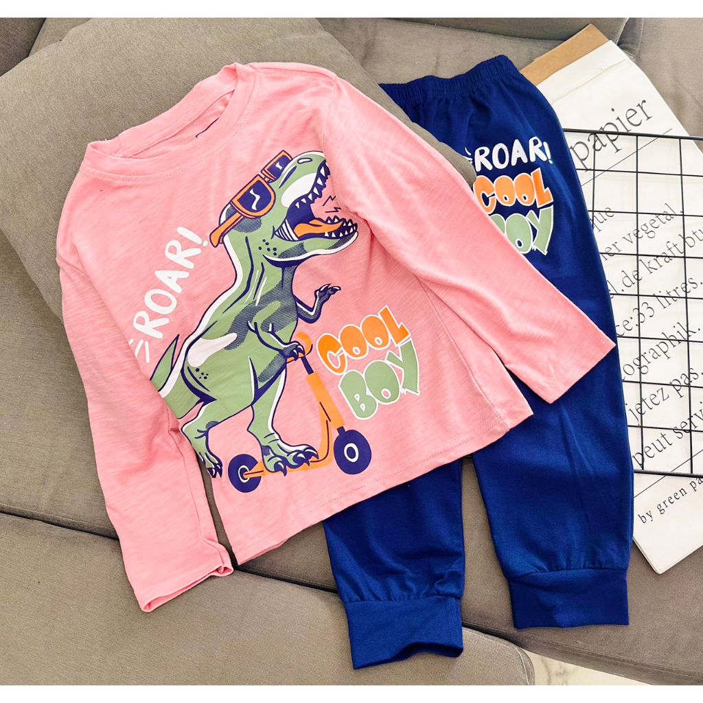 Bộ dài tay thun cotton 4 chiều chính phẩm size đại cho bé trai từ 25 đến 40kg pikakids