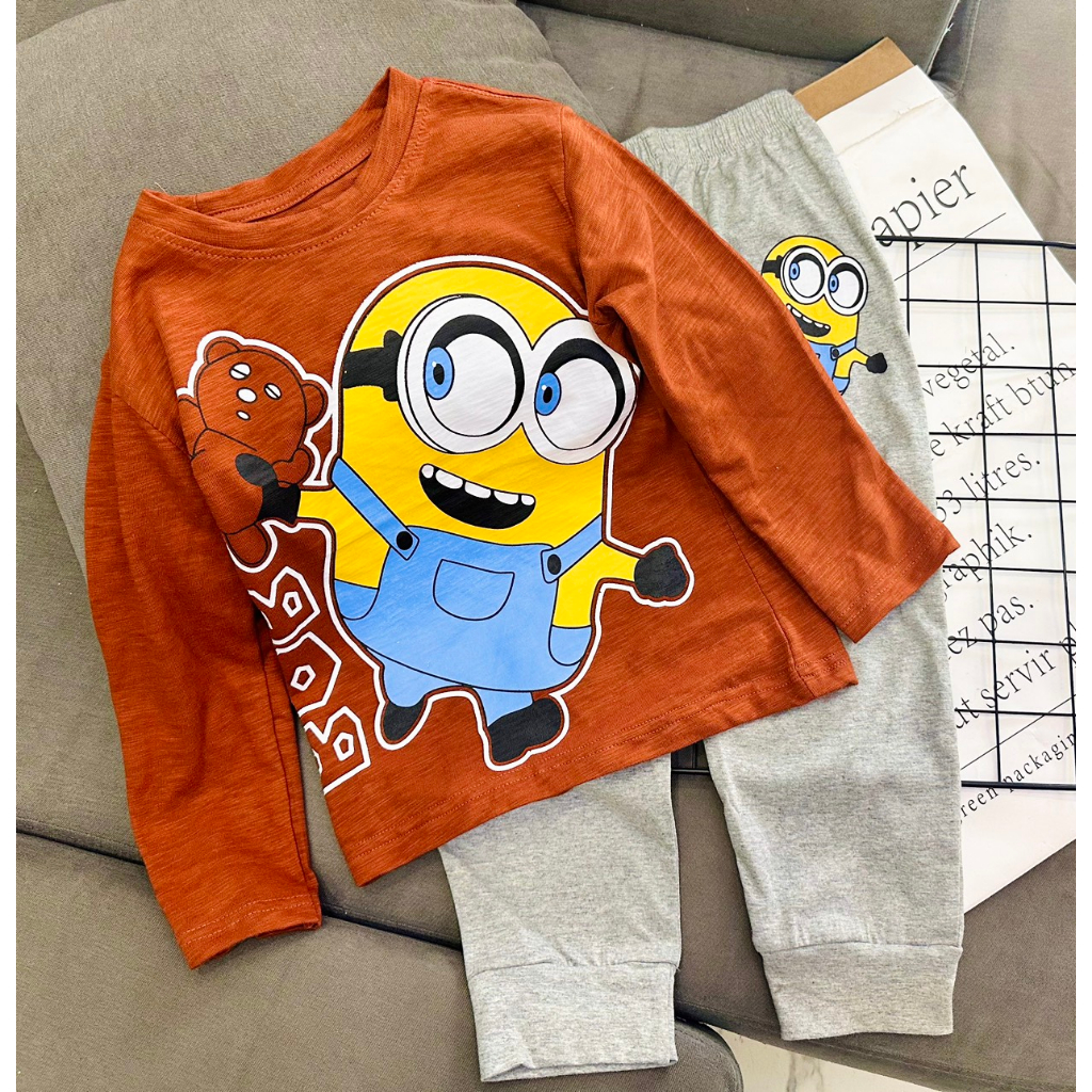 Bộ dài tay thun cotton 4 chiều chính phẩm size đại cho bé trai từ 25 đến 40kg pikakids