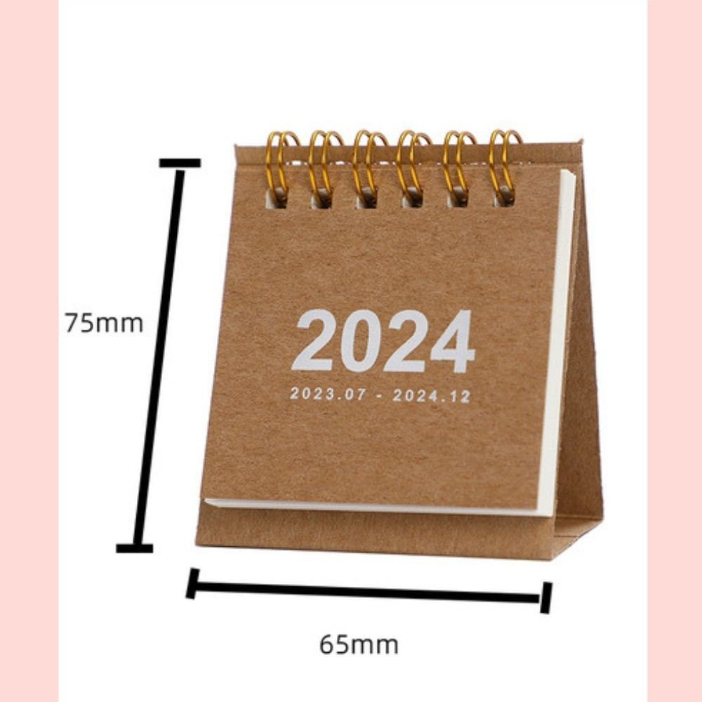 Lịch 2024 2023 mẫu hoạt hình dễ thương để bàn ghi chú màu đẹp mắt, lịch mini lật dở lò xo