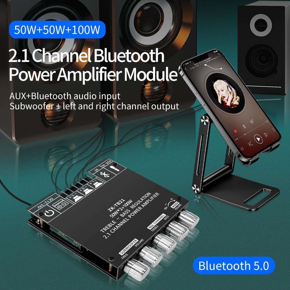 Chính hãng 100% ZK-TB21 tpa3116d2 mạch khuếch đại âm thanh loa siêu trầm bluetooth 5.0 khuếch đại âm thanh